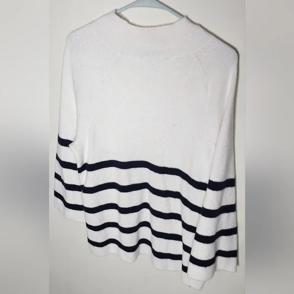 Striped White and Black Women's Sweater - Picture 2 of 3
